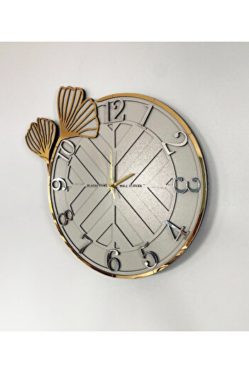 Blackframe - Harvest Time - Gray & Gold - 40cm Wall Clock