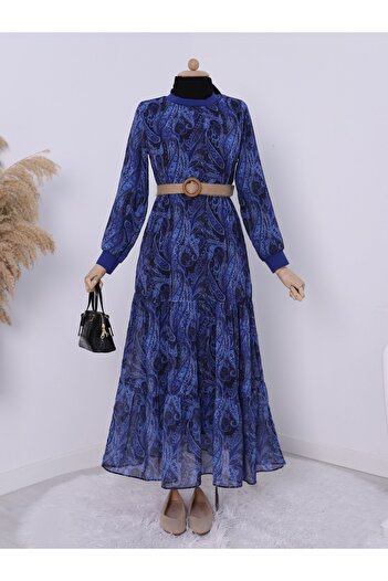 Modamorfo Chiffon Dress with Ethnic Pattern Skirt and Pieces -Laci