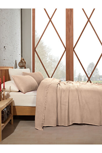 destinyhometex 100% Cotton Waffle Double Bedspread 220X240 cm