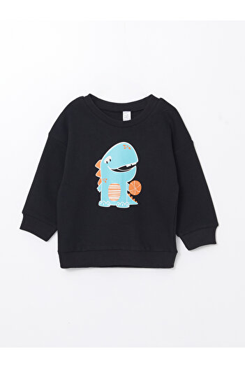 LC Waikiki Crew Neck Printed Baby Boy Sweatshirt and Sweatpants Set of 2