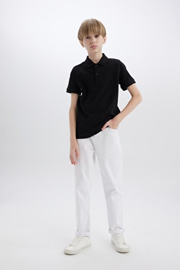 DeFacto Red Pique Polo T-Shirt for Boy's Day April 23 - Short Sleeve K1689A624SM