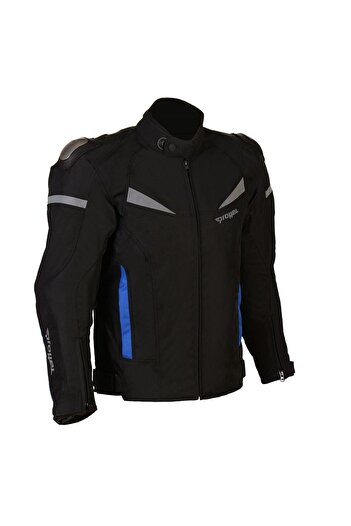 Prohel Men's Blue Patterned Black Colombia Motorcycle Coat