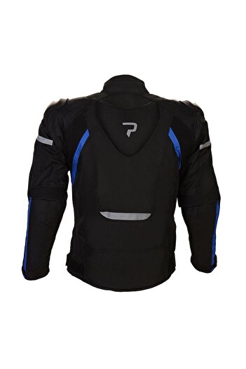 Prohel Men's Blue Patterned Black Colombia Motorcycle Coat