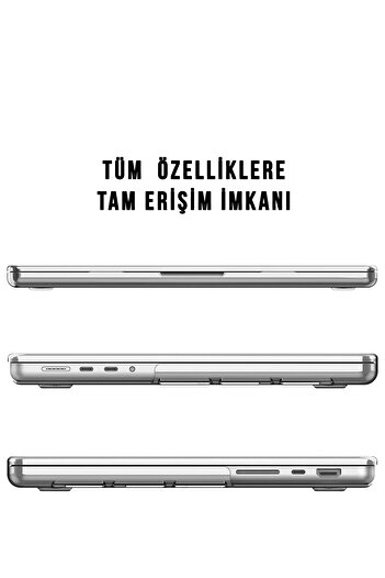 Nezih Case Macbook Pro 14 Inç M4 A3401 A3112 A3185 Uyumlu Koruyucu Şeffaf Sert Kapak