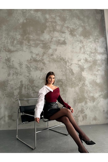 Diviny Button Detailed Leather Shorts Skirt