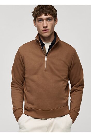 MANGO Man Світшот на блискавці з горловиною Regular Fit