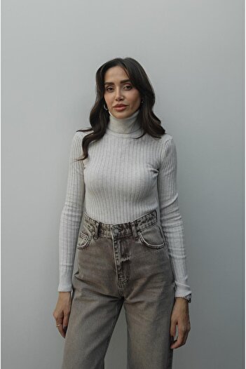 Havoş Stone Color Graham Ribbed Fisherman's Knitwear
