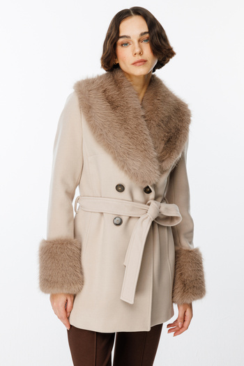 Ekol Sheepskin Coat with Collar and Sleeves