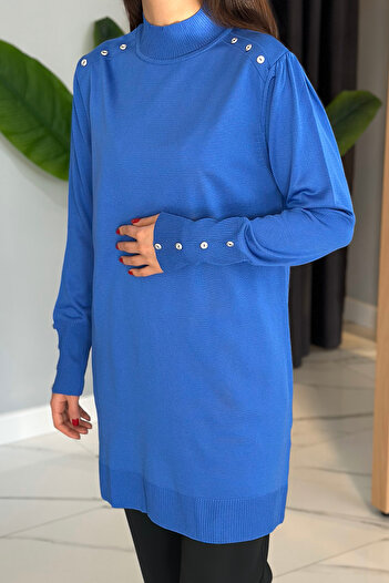 REMSA Button Detailed Knitwear Tunic 34048 Saks