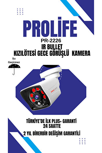 PROLİFE 5 Kameralı Yapay Zekalı Yüz Tanıma Ve Araç Algılamalı 5 Mp Güvenlik Kamerası Seti Kamera Sistemi