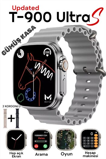 MATEO T900 ULTRA Akıllı Saat 49mm Bluetooth, Arama Özellikli, Sağlık Sensörlü, iOS & Android Uyumlu