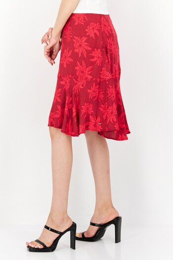 Tommy Hilfiger Women Floral Print Mini Skirt, Red