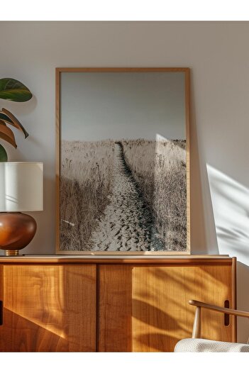 Postifull Rustic Unframed Poster, Scandinavian Brown Painting, No:371 Road Photo, Vertical