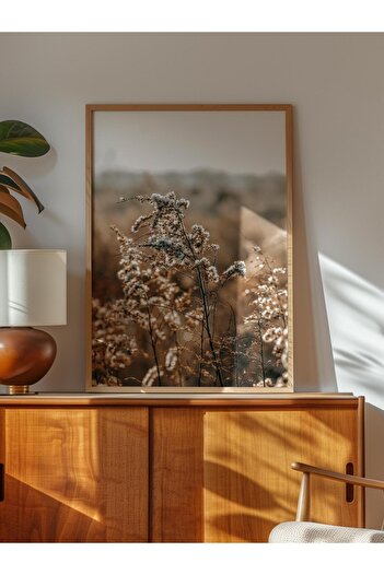 Postifull Rustic Unframed Poster, Scandinavian Brown Painting, No:455 Flowers Photo
