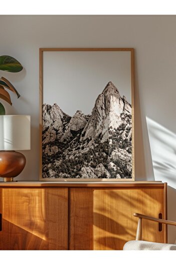 Postifull Rustic Unframed Poster, Scandinavian White Painting, No:316 Mountains Photo, Vertical