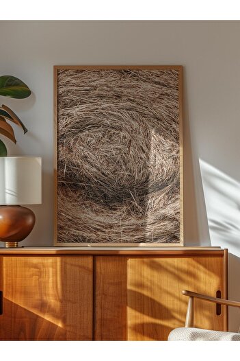 Postifull Rustic Unframed Poster, Scandinavian Brown Painting, No:344 Hay Bale Photo, Vertical