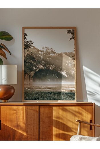 Postifull Rustic Unframed Poster, Scandinavian Brown Painting, No:159 Tree and Shadow Photo, Vertical