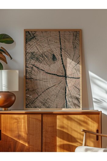 Postifull Rustic Unframed Poster, Nordic Brown Painting, No:403 Tree Bark Photo, Horizontal