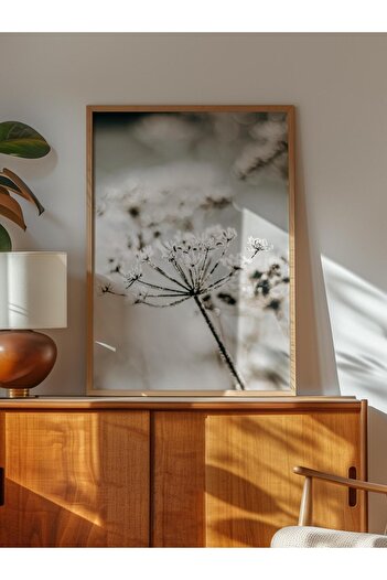 Postifull Rustic Unframed Poster, Scandinavian Brown Painting, No:194 Flower Close-Up Photo, Vertical
