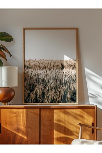 Postifull Rustic Unframed Poster, Nordic Brown Painting, No:204 Wheat Photo, Vertical