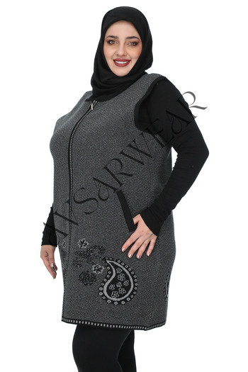 AVSARWEAR Ethnic Patterned Plus Size Mother Vest with Pockets Avsarwear