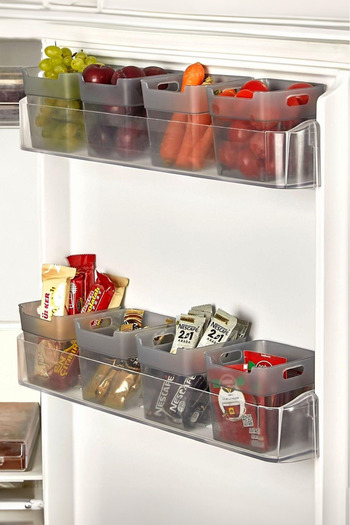 Mutfak Köşesi 6 Pieces Smoked Fridge Door Organizer - Fridge Door Organizer - Bathroom Organizer