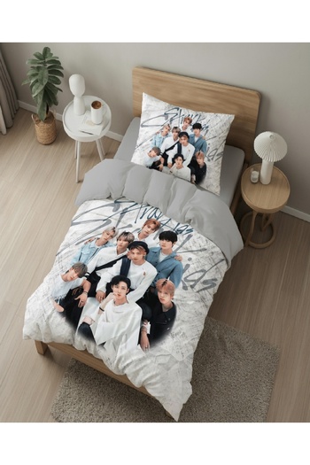 hediyechy Gift Duvet Cover Stray Kids Themed Single Bedding Set