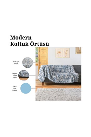 BH %100 Pamuklu Lüks Kaymaz Koltuk Örtüsü | Koltuk Şalı | Çok Amaçlı Örtü