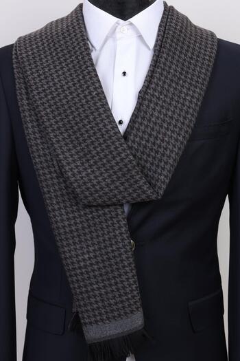 Esgue Brown-Grey Double-Sided Houndstooth Patterned Viscose Camisole