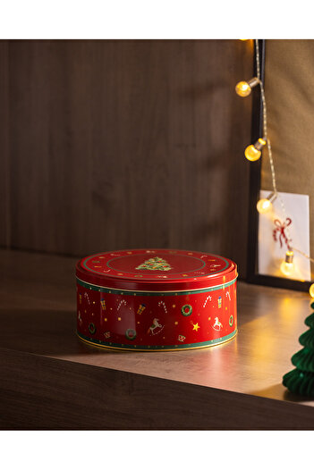 Madame Coco Bonni Round Metal Box - Large Size - Red