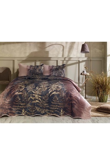Özdilek 100% Cotton Quilted Single Bedspread - Brisa Folha Powder (160x230)