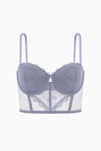 Wonna Fashion 2501 Rosali Soft Push Up Σουτιέν με επένδυση με δαντέλα γκρι