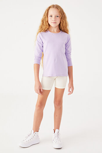 Almila Crew Neck Cotton Long Sleeve Girl's T-Shirt Bodysuit 2008