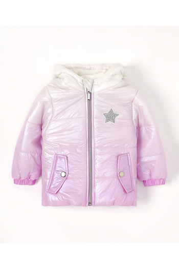 Babyhug Babyhug Polyester Woven Full Sleeves Heavy Winter Jacket Colour Block - Pink