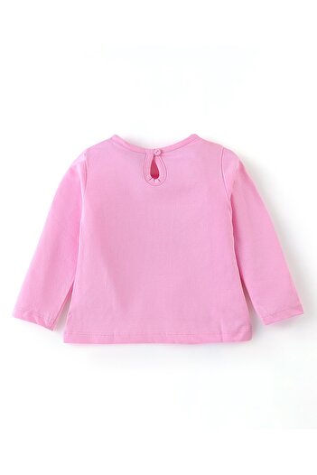 Babyhug Babyhug 100% Cotton Knit Full Sleeves Top with Graphics - Pink