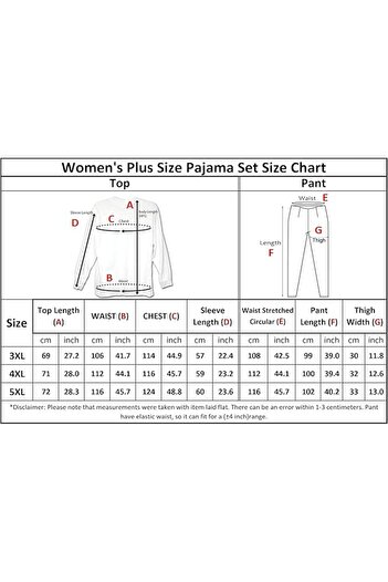 Muka Women's Plus Pajama Set Full Sleeve T-Shirt & Pants 3XL-5XL Homewear Sleepwear