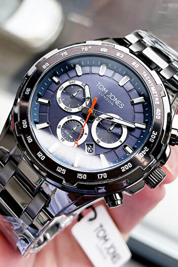 Tom Jones 3 Atm Waterproof Men's Wristwatch Smoke Color Steel Cord + Bracelet TJEG2017C1