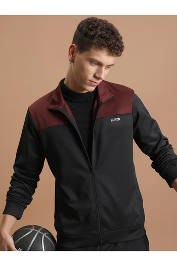 Highlander By Styli Color Block High Neck Zip Up Jacket