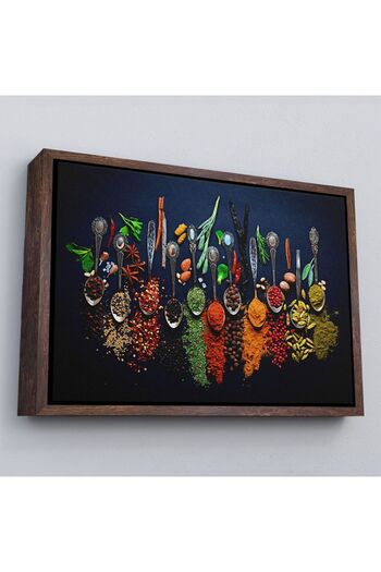 indispensablely Spices on the Kitchen Table with Frame Decorative Canvas Painting-3715