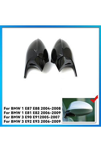 Choice غطاء مرآة الرؤية الخلفية الجانبية السوداء ABS مناسب لسيارات BMW E90 E91 2005-2011 E92 E93 2006-2013