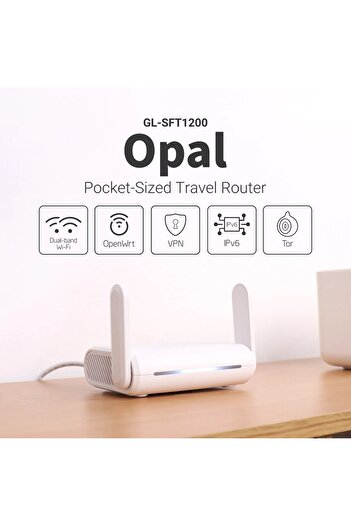 Choice EU UK Plug GL.iNet GL-SFT1200 (Opal) Secure Travel WiFi - AC1200 Dual Band Gigabit Ethernet Wireless