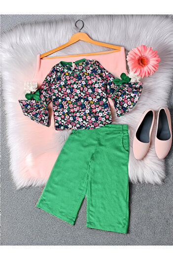 Bella Moda By Styli All-Over Floral Print Round Neck Top & Trousers Co-Ord Sets