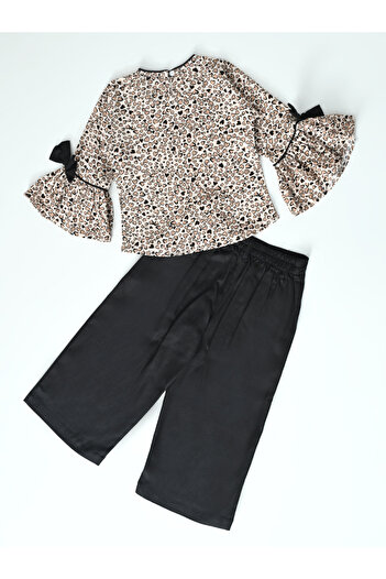 Bella Moda By Styli All-Over Heart Print Round Neck Top &  Trousers Co-Ord Sets