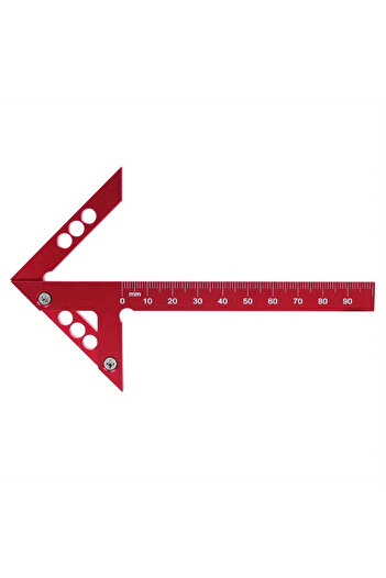 FNICEL Metric Red Center Finder Woodworking Square 45/90 Degree Right Angle Line Gauge Aluminum Center Scri
