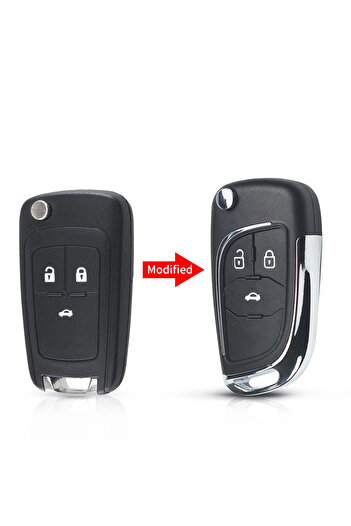 Choice CHE 2 KEYYOU غطاء مفتاح سيارة قابل للطي ومُعدَّل لسيارات شيفروليه كروز أفيو ماليبو إبيكا لوفا 2/3/4/5