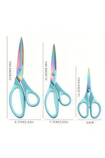 Choice Blue 3-Piece Titanium Craft Scissors Set: Perfect For Sewing, Arts & School Projects!