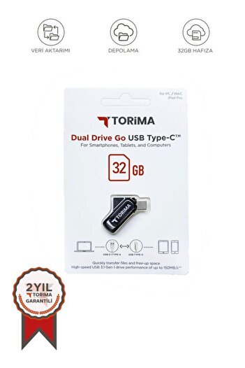 Torima Black 32Gb Dual Drive Usb-Type-C Otg