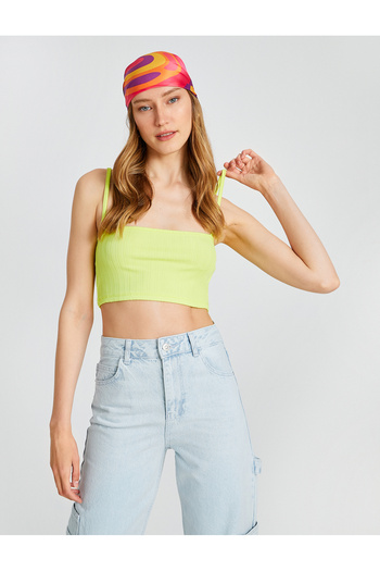 Koton Crop Tank Top with Thin Straps