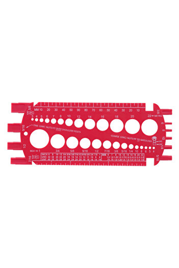 Choice Red Portable Nut And Drill Bit Thread Checker Screws Measuring Imperials Tool ,standard Metric Imper