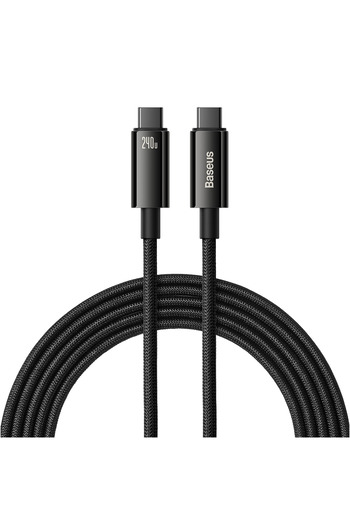 Baseus 3m 240W Baseus PD 240W Super Fast Charging Cables For iPhone 16 15 Plus Promax TypeC To USB Type C W